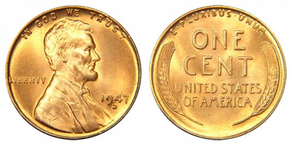 1947 D Lincoln Wheat Cent Penny 