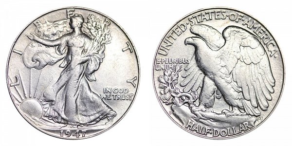 1947 D Walking Liberty Silver Half Dollar