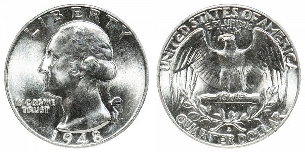 1948 D Washington Silver Quarter 
