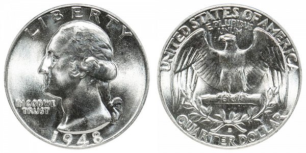 1948 D Washington Silver Quarter