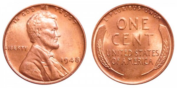 1948 Lincoln Wheat Cent Penny 
