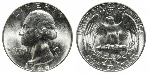 1948 S Washington Silver Quarter 