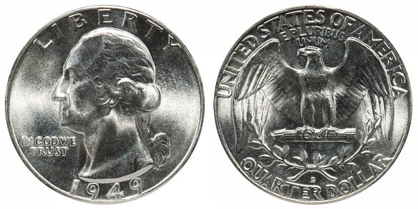 1949 D Washington Silver Quarter 
