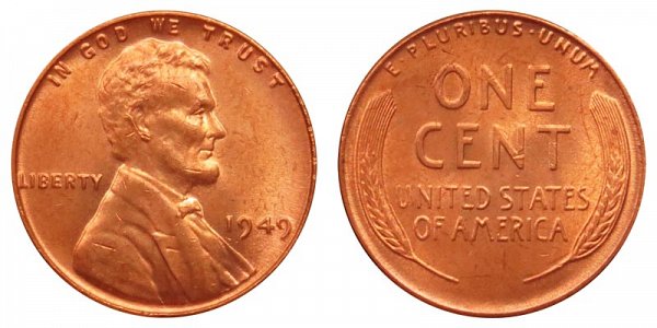 1949 Lincoln Wheat Cent Penny 