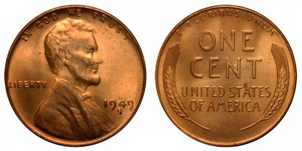 1949 S Lincoln Wheat Cent Penny