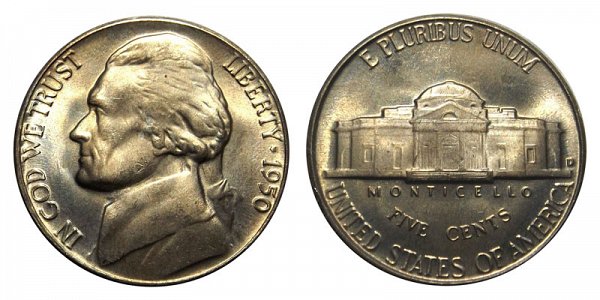 1950 D Jefferson Nickel 