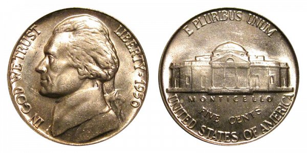 1950 Jefferson Nickel