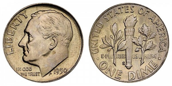 1950 S Silver Roosevelt Dime