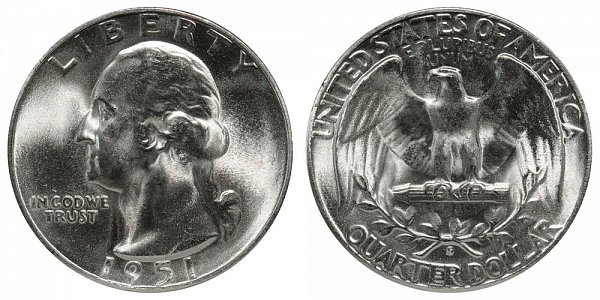 1951 S Washington Silver Quarter 
