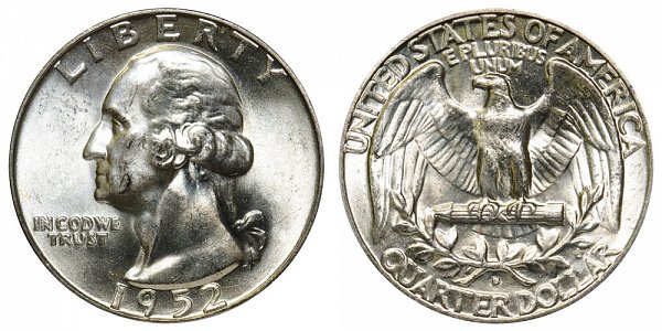 1952 D Washington Silver Quarter 