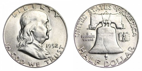 1952 S Franklin Silver Half Dollar 