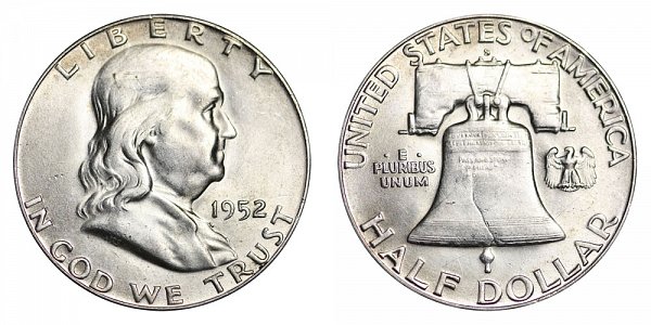 1952 S Franklin Silver Half Dollar