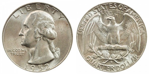 1952 S Washington Silver Quarter 