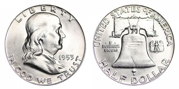 1953 D Franklin Silver Half Dollar 