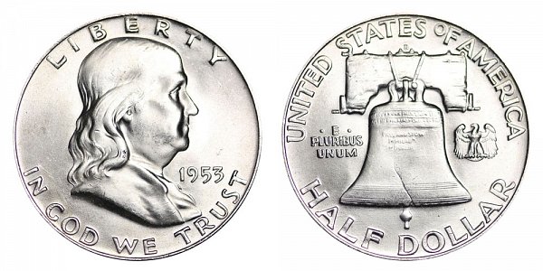 1953 D Franklin Silver Half Dollar