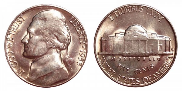 1953 S Jefferson Nickel 