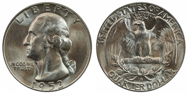 1953 S Washington Silver Quarter 