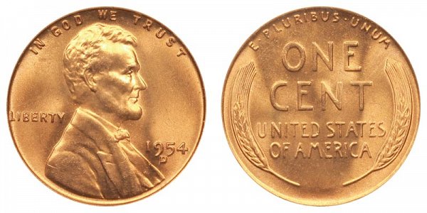 1954 D Lincoln Wheat Cent Penny 