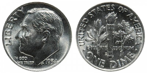 1954 D Silver Roosevelt Dime 