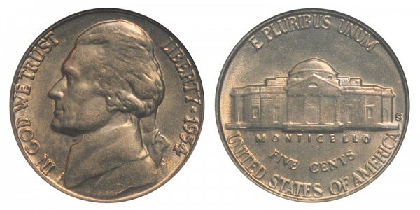 1954 S Jefferson Nickel 