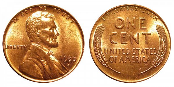 1955 D Lincoln Wheat Cent Penny 