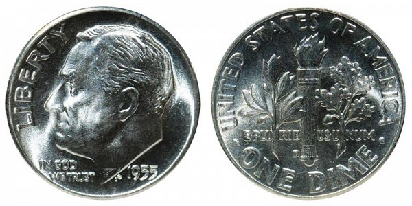 1955 D Silver Roosevelt Dime 