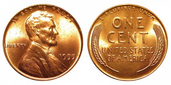 1955 Lincoln Wheat Cent Penny 