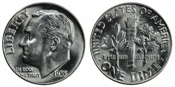 1955 Silver Roosevelt Dime 