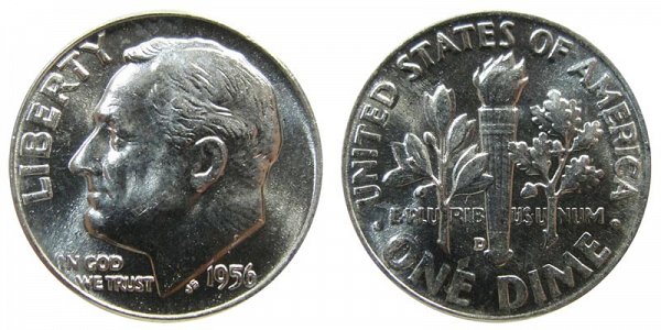 1956 D Silver Roosevelt Dime 