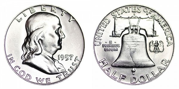 1957 D Franklin Silver Half Dollar 