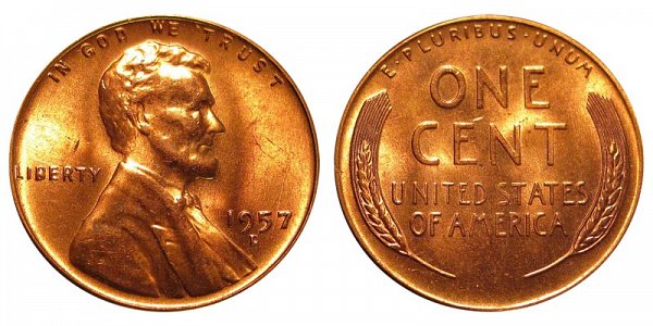 1957 D Lincoln Wheat Cent Penny 