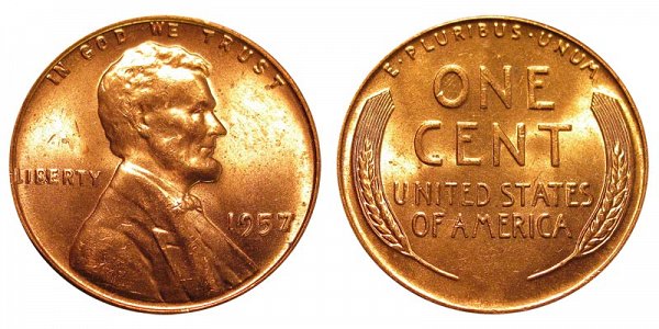 1957 Lincoln Wheat Cent Penny 