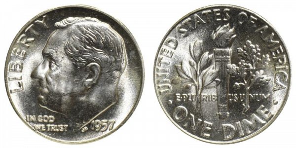 1957 Silver Roosevelt Dime 