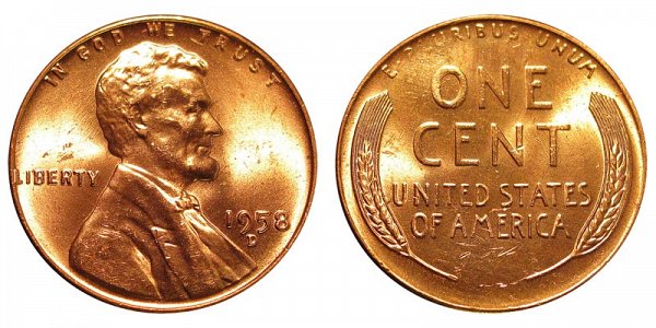 1958 D Lincoln Wheat Cent Penny