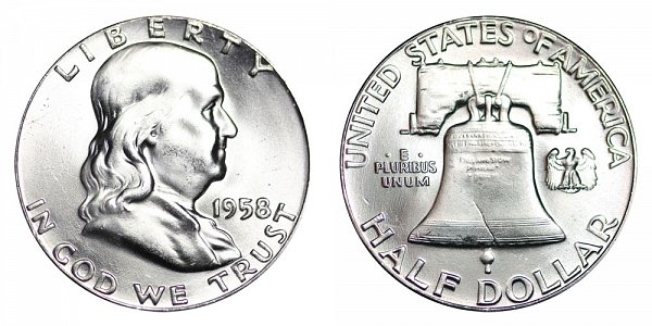 1958 Franklin Silver Half Dollar 