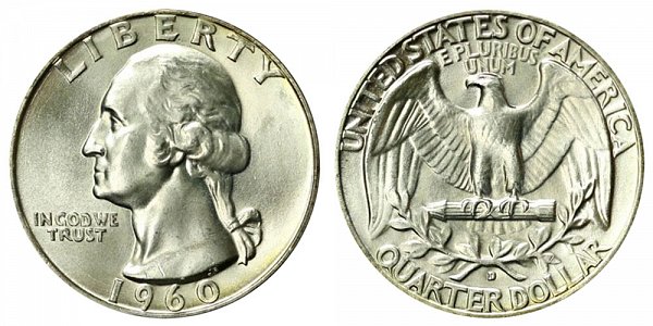 1960 D Washington Silver Quarter 