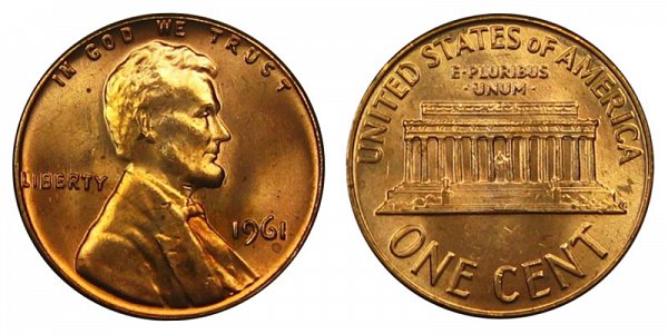 1961 Lincoln Memorial Cent Penny 