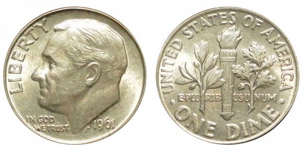 1961 Silver Roosevelt Dime