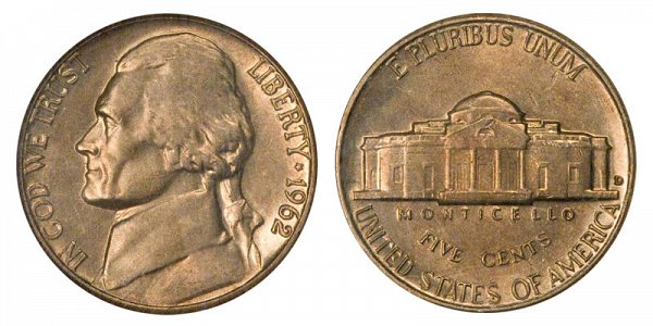 1962 D Jefferson Nickel 