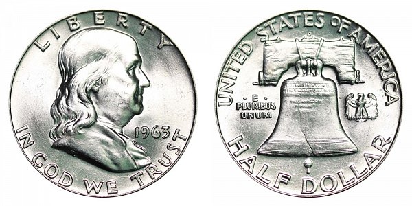 1963 D Franklin Silver Half Dollar 
