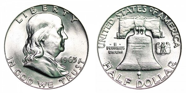 1963 D Franklin Silver Half Dollar