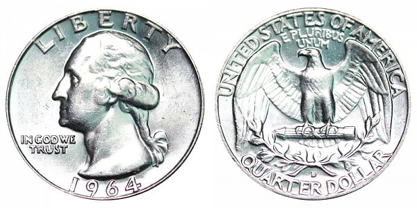 1964 D Washington Silver Quarter 