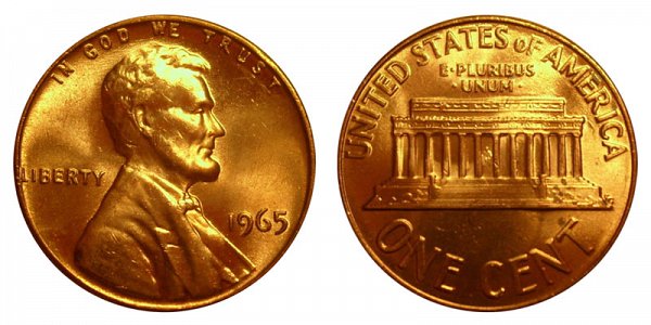 1965 Lincoln Memorial Cent Penny