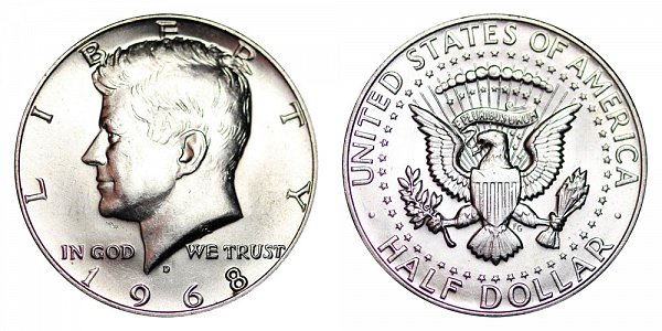 1968 D Silver Kennedy Half Dollar 