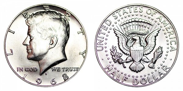 1968 D Silver Kennedy Half Dollar