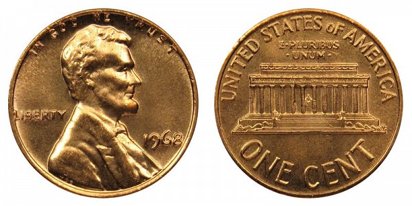 1968 Lincoln Memorial Cent Penny 