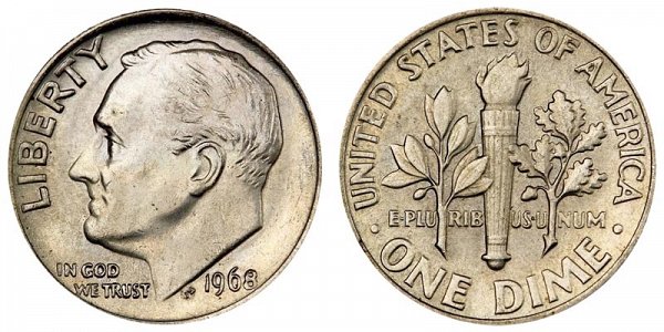 1968 Roosevelt Dime