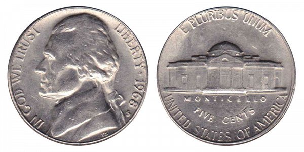 1968 S Jefferson Nickel 