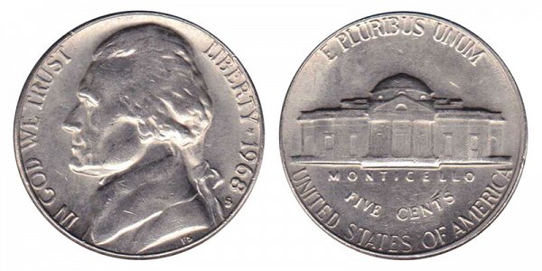 1968 S Jefferson Nickel