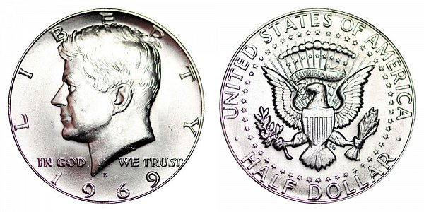1969 D Silver Kennedy Half Dollar 